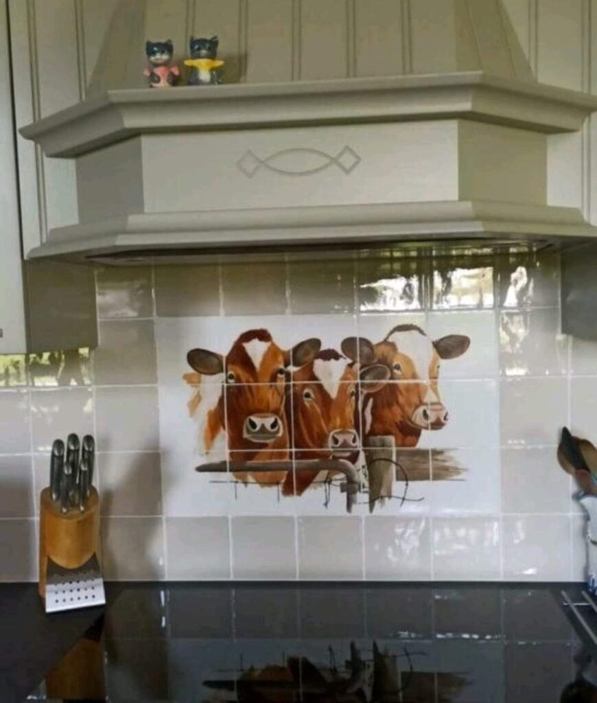 landelijke keuken authentiek handgeschilderd tegeltableau